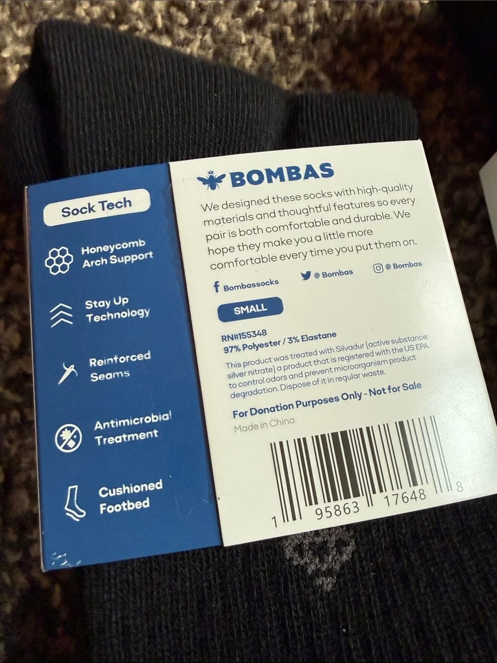 Bombas Men’s Black Athletic tall Socks with Grey Stripe – 3-Pack